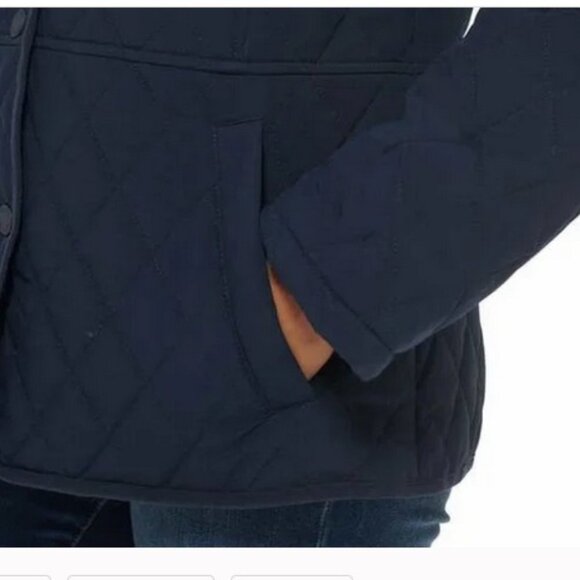 NWT Tommy Hilfiger Embroidered Logo Quilted Jacket  Dark Blue (Navy) - Picture 3 of 5